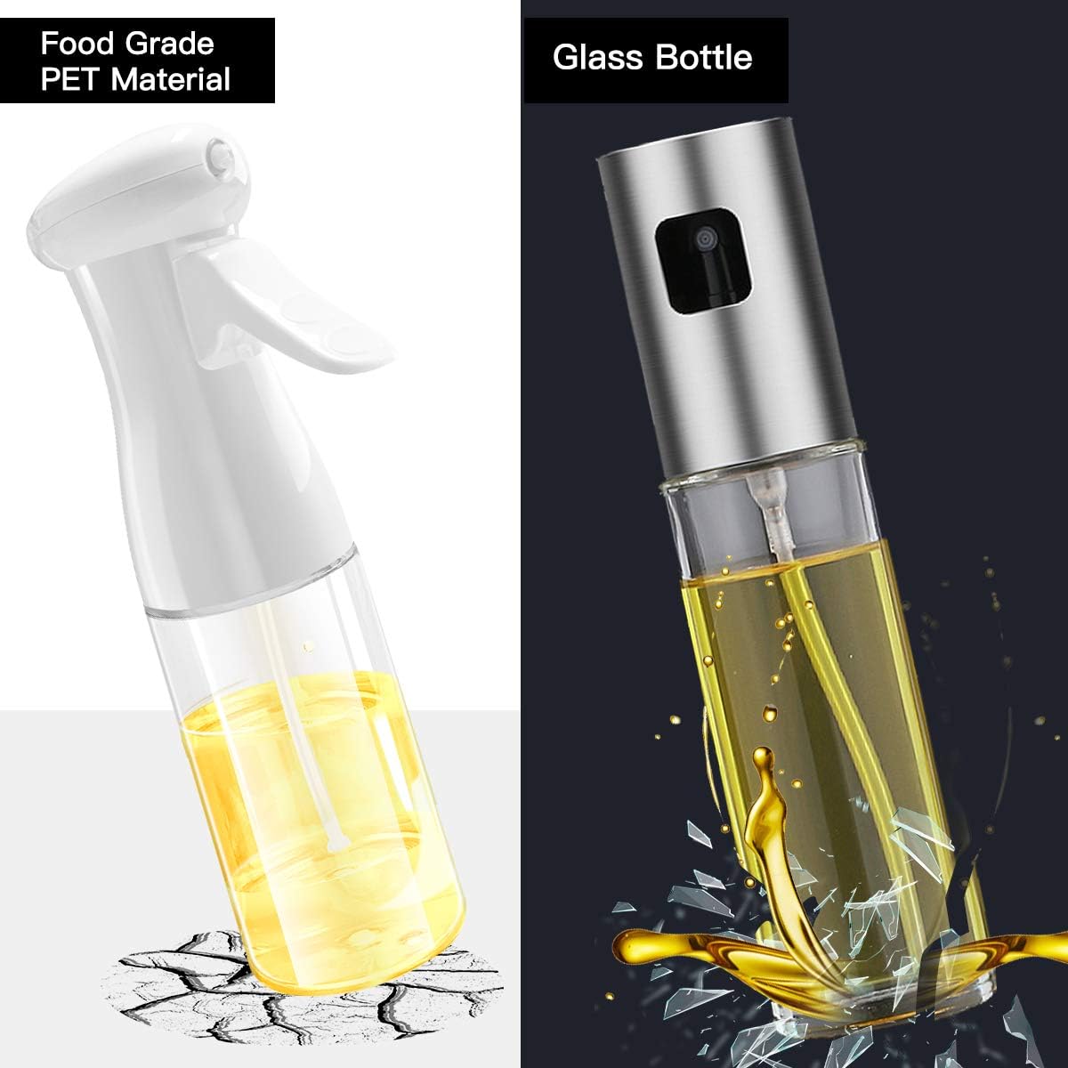 470 ml 2‑in‑1 Glass Oil Sprayer & Pourer — قارورة بخّاخ وموزّع زيت زجاجية 2‑في‑1 (470 مل)